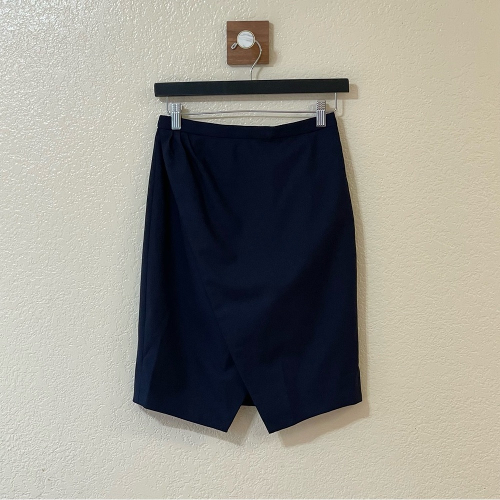 J. Crew 365 Navy Asymmetrical Wool Blend
Short Pencil Skirt‎